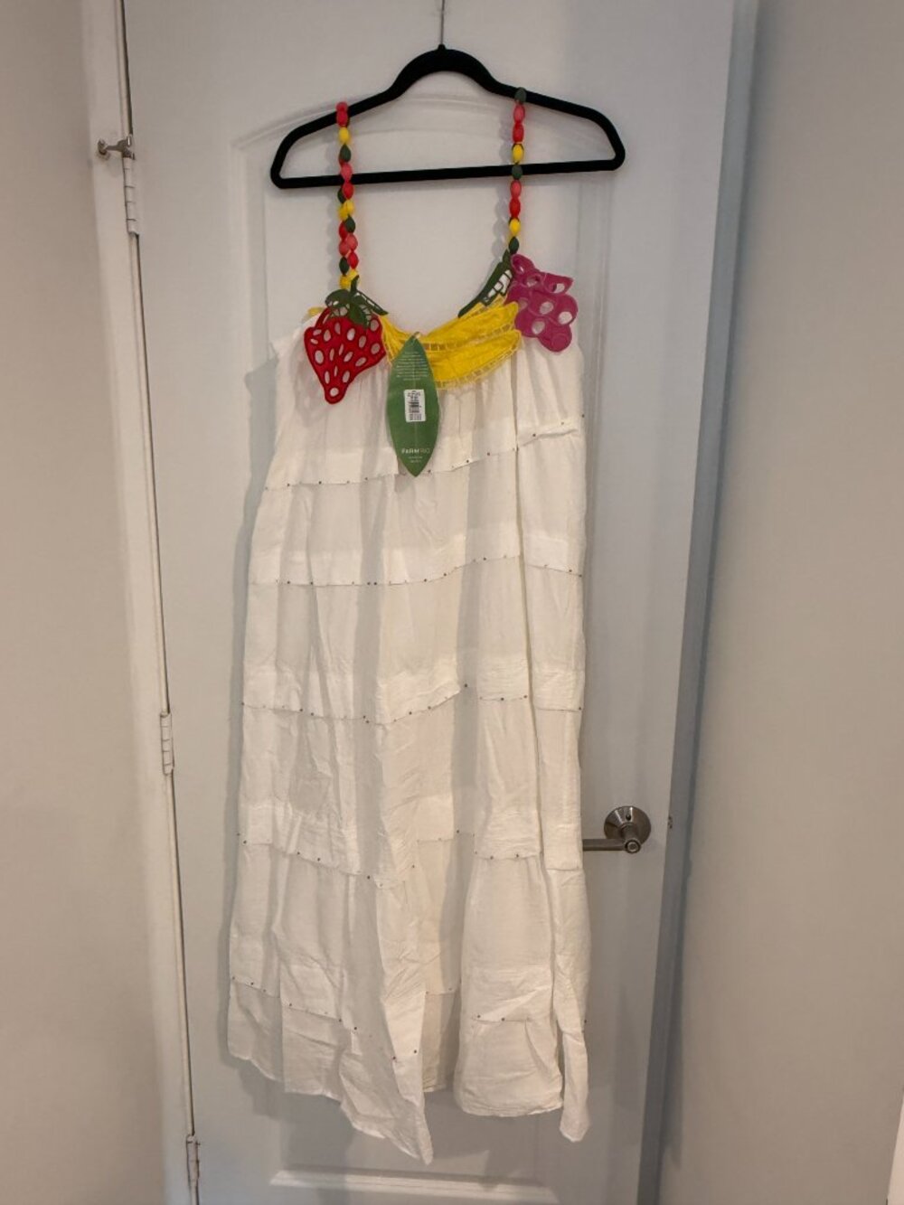 NWT FARM Rio Size Medium Off-White Fruits Richelieu Sleeveless Maxi Dress - Picture 4 of 8